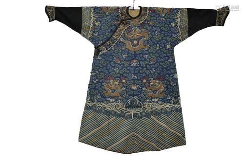 A Chinese Kesi Embroidered Dragon Robe