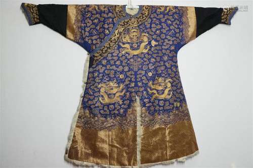 A Chinese Embroidered Dragon Robe