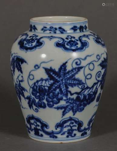 A Chinese Blue and White Grapefruits Jar