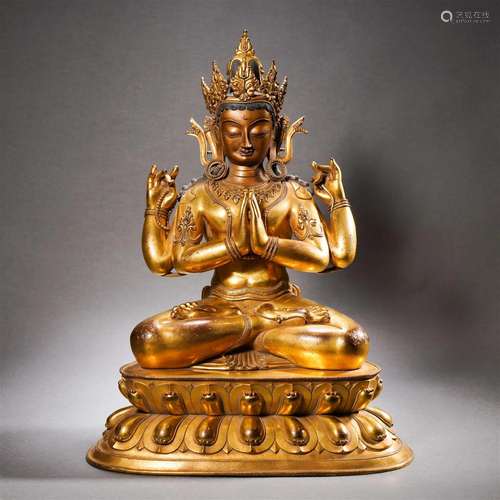 A Tibetan bronze-gilt Figure of Avalokitesvara