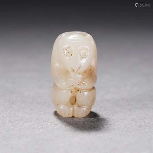 A Chinese Carved White Jade Decoration