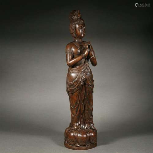 A Carved Aloeswood Bodhisattva