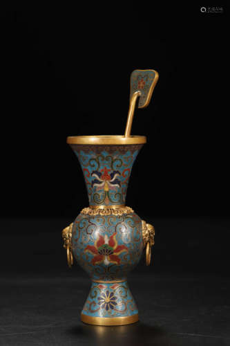 Gilt-Bronze Cloisonne Enamel Vessel