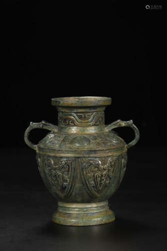 Bronze Ritual Double-Eared Jar