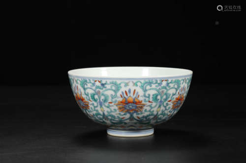 Doucai Glaze Interlocking Lotus Bowl