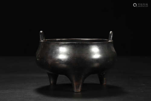 Bronze Tripod Double-Eared Censer