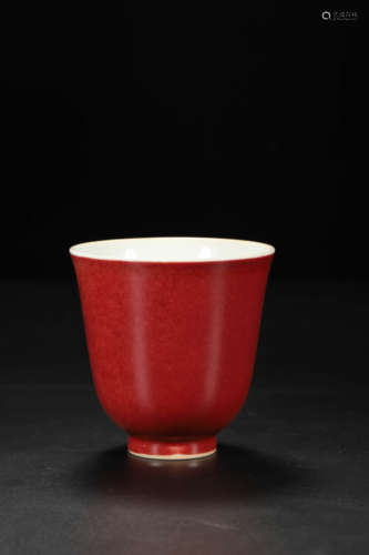 Coral-Red Glaze Cup