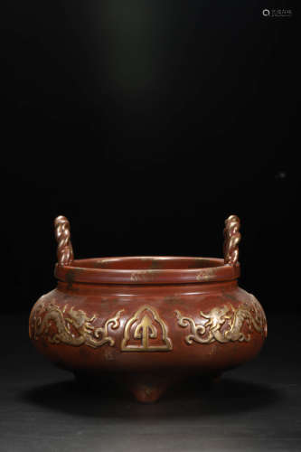 Bronze-Imitation Glaze Incense Burner