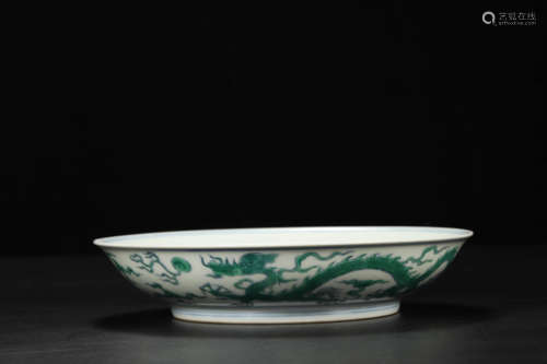 Doucai Glaze Dragon Plate