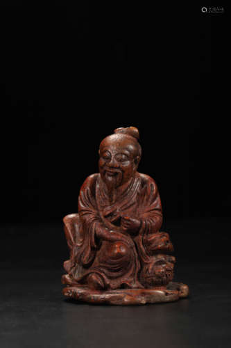 Carved Bamboo Figure Ornament