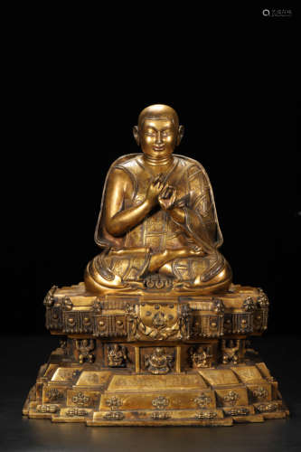 Gilt-Bronze Figure of Guru