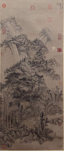 Chinese Landscape Painting Scroll, Huang Gongwang Mark