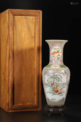 Painted Glass Figure Vase