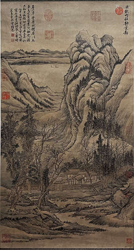 Chinese Landscape Painting Scroll, Wang Hui Mark