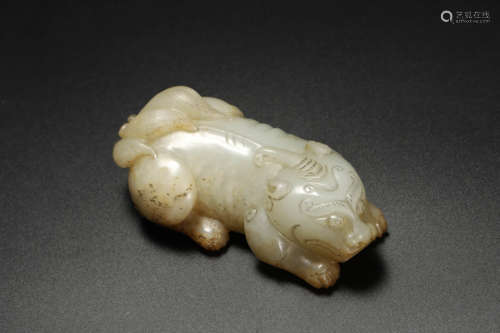 Carved Jade Auspicious Beast