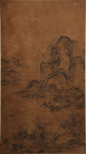 Chinese Landscape Painting Scroll, Anonymous