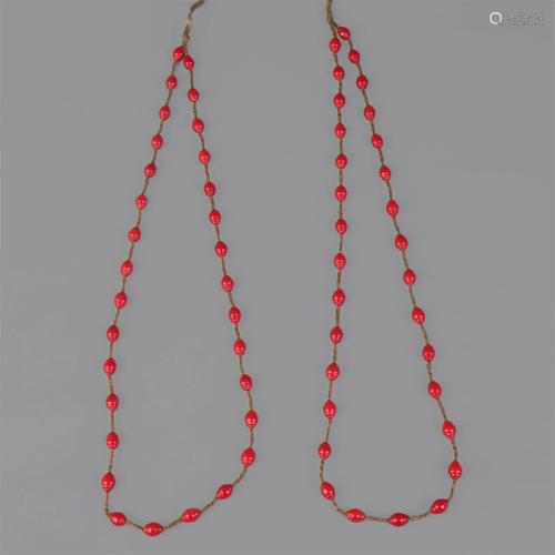 PAIR OF CORAL NECKLACE