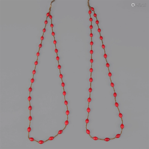 PAIR OF CORAL NECKLACE