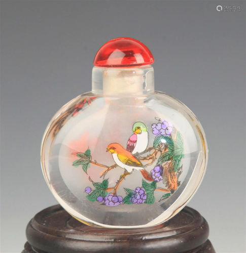 A FINE INNER PAINTED GLASS SNUFF BOTTLE