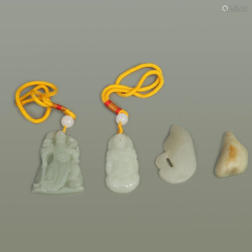 GROUP OF FOUR JADE PENDANT