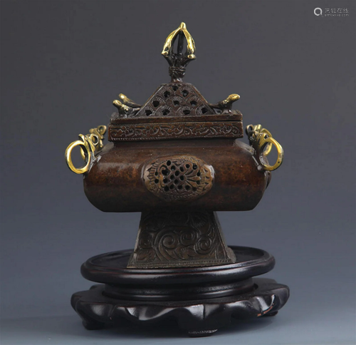 FINE BRONZE INCENSE BURNER IN PHURBSTYLE