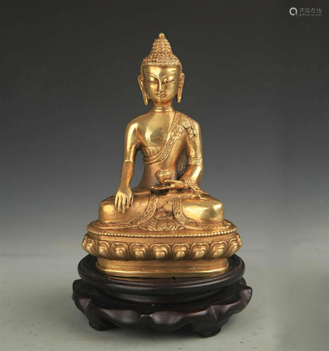 TIBETAN BUDDHIST BRONZE PHARMACIST BUDDHA