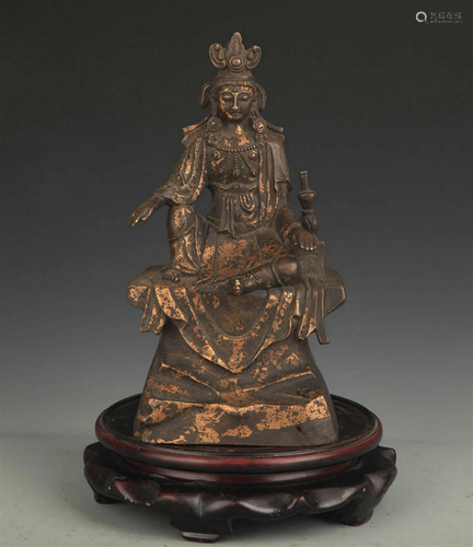 A FINE BRONZE GUAN YIN STATUE