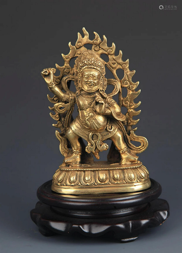 FINE BRONZE TIBETAN YAMANTAKA STATUE