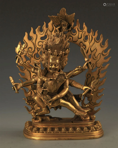 TIBETAN BUDDHISM BRONZE AKSHOBHYAVAJRA STATUE