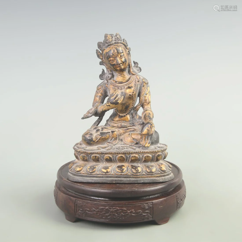 RARE GILT BRONZE BUDDHA STATUE