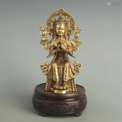 A FINELY MADE BRONZE MAITREYA BUDDHA STATUE