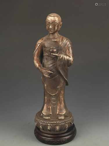 REAR SILVER COVERED VENERABLE RELIC STATUE