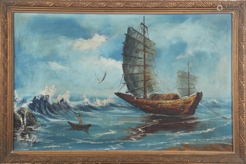 A FINE OIL PAINTING, ATTRIBUTED TO SALLY, WITH FRAME