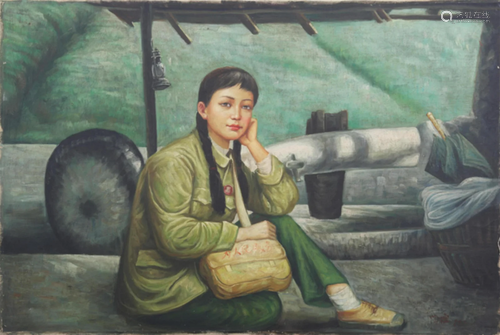 A ZHAN SHANG YI OIL PAINTING (ATTRIBUTED TO, 1934 - )