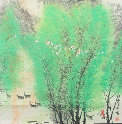 A FINE CHINESE PAINTING, ATTRIBUTED TO WANG FU