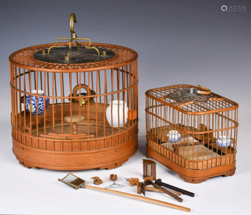Two Birdcages and Accessories Republican Period