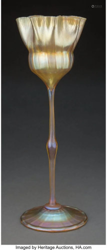 Tall Tiffany Studios Gold Favrile Glass Florifor