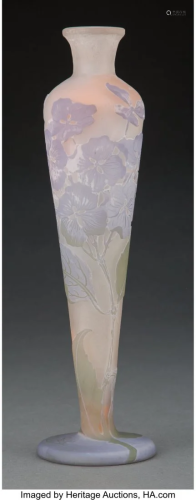 Gallé Cameo Glass Hydrangeas Vase, circa 1910 M