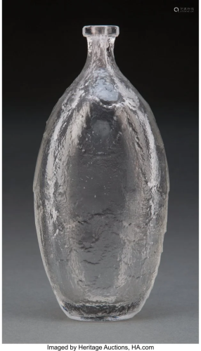 Maurice Marinot Acid-Etched Glass Bottle, 1928 M