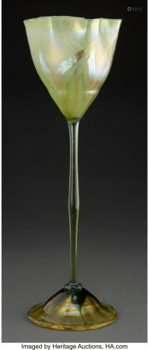 Tall Tiffany Studios Favrile Glass Floriform Vas