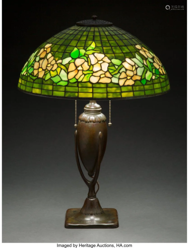 Tiffany Studios Leaded Glass and Patinated Bronz