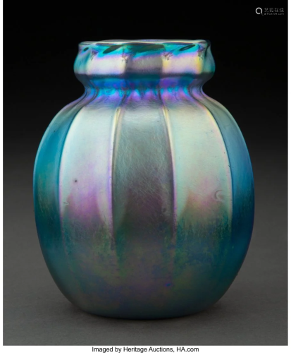 Tiffany Studios Blue Favrile Glass Vase, circa 1