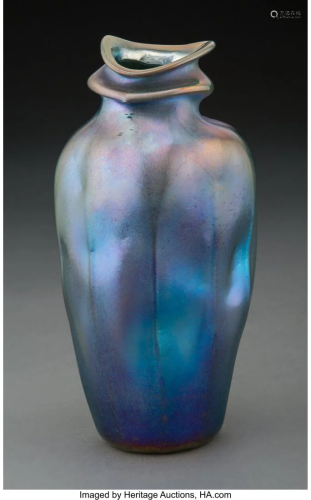 Tiffany Studios Blue Favrile Glass Vase, circa 1