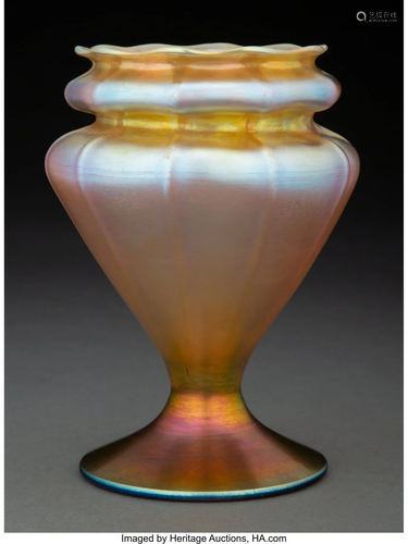 Tiffany Studios Gold Favrile Glass Vase, circa 1