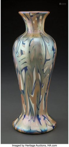 Durand Iridescent Glass King Tut Vase, circa 192