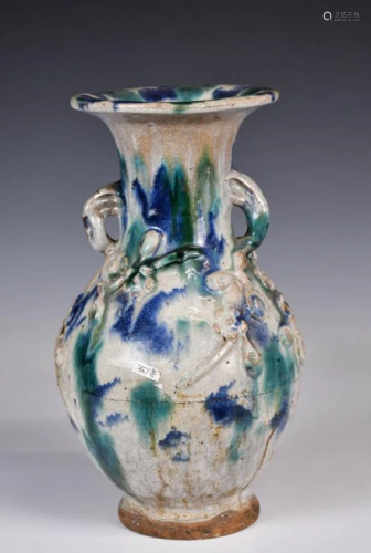 A Shiwan Sancai Porcelain Vase