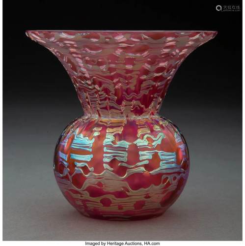 Loetz New Orbulin Glass Vase, post-1912 5 inches