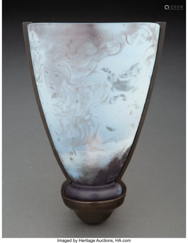 Daum Acid-Etched and Enameled Glass and Patinate