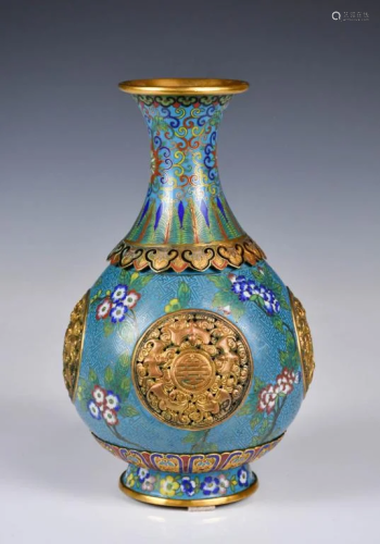 A Cloisonne Enamel Reticulated Revolving Vase 19th