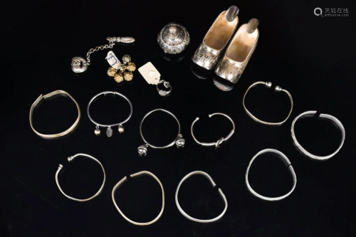 A Group of 17pcs Silver Jewelries Republican Perio
